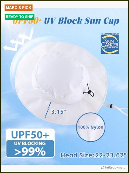 UPF50+ Wide Brim Sun Hat for Men Women Fishing Garden main image 5